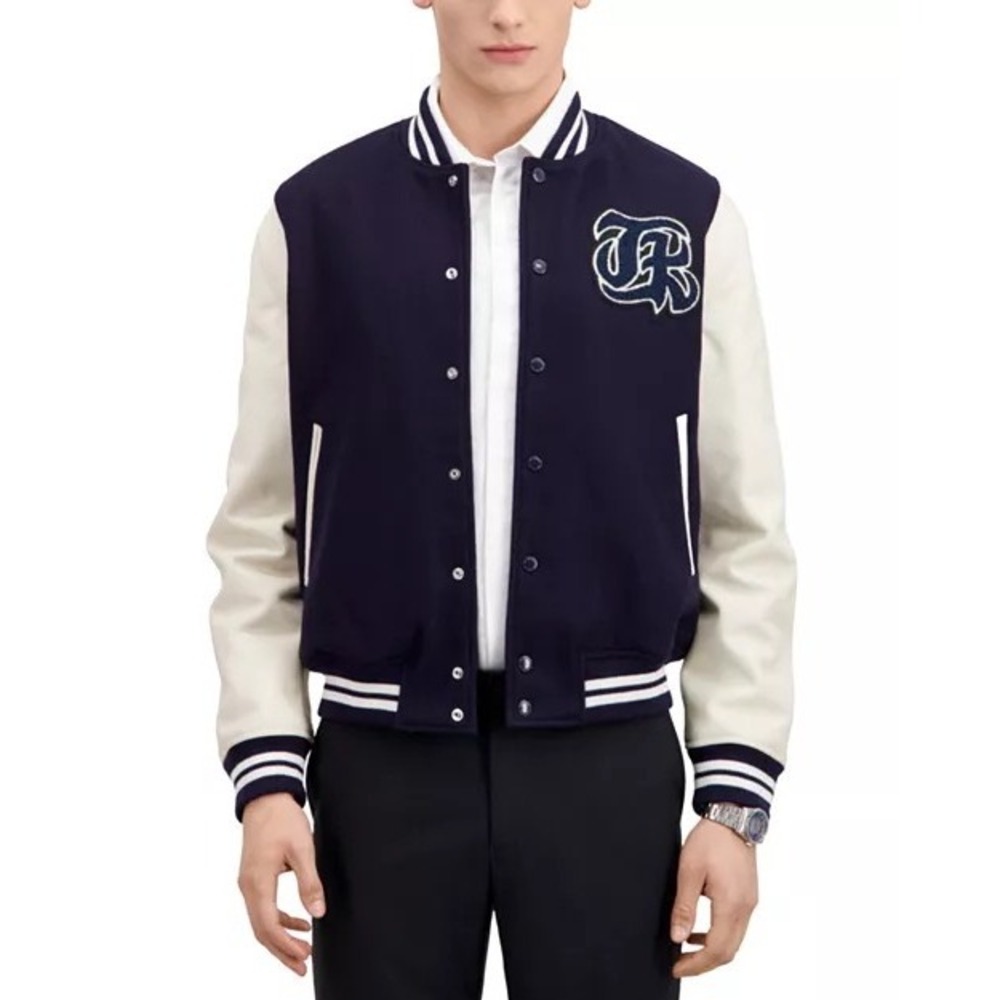 The Kooples NEW Classic Bomber Varsity Jacket Navy Size Small ‎ MSRP $695